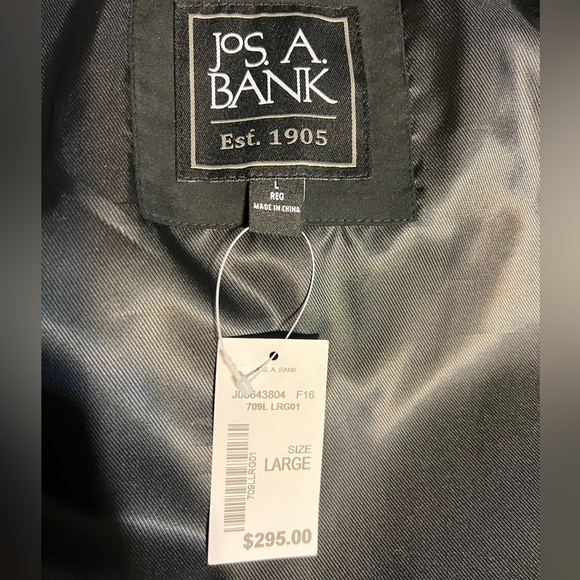 NWT Brand New never wearing Jos.Bank black Jacket size Large - Picture 5 of 5